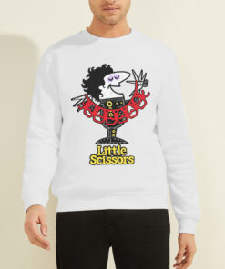 Sweatshirt White Cute Graphic Pizza Little Scizors