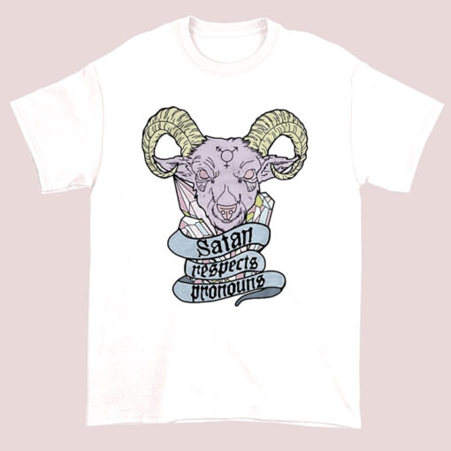 GBTQ Pride Month Satan Respects Pronouns Shirt