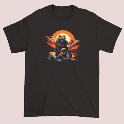 Cool Biker Frog on Motorcycle Shirt