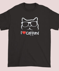 Unisex T-shirt featuring the 'I Love Catturd' design, part of Catturd merchandise, available in various colors