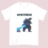 Gyattzilla Graphic Parody Monster Shirt featuring a funny monster-inspired design, bold cartoon artwork, meme parody style, playful streetwear tee for fans of humor graphics and pop culture fashion.