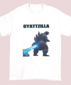 Gyattzilla Graphic Parody Monster Shirt featuring a funny monster-inspired design, bold cartoon artwork, meme parody style, playful streetwear tee for fans of humor graphics and pop culture fashion.