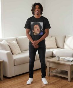 Inspired Rapper Jaydes Mugshot Graphic Shirt featuring a bold streetwear design, hip hop rapper aesthetic, edgy mugshot artwork, urban fashion tee for fans of modern rap culture and statement clothing.