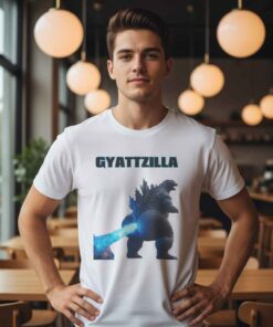 Gyattzilla Graphic Parody Monster Shirt featuring a funny monster-inspired design, bold cartoon artwork, meme parody style, playful streetwear tee for fans of humor graphics and pop culture fashion.