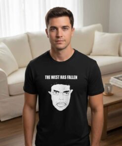 Funny Meme the West Has Fallen Wojak Shirt 6 Funny Meme The West Has Fallen Wojak Shirt featuring classic Wojak character with ironic text, satirical internet meme t-shirt, dark humor graphic tee, viral meme apparel for edgy humor fans.