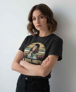 Retro Line Lacroix Sweetie Ab Fab T Shirt 6 Retro Line Lacroix Sweetie Ab Fab T Shirt featuring vintage line art graphic, 90s inspired fashion tee, iconic quote style shirt, unisex retro apparel for pop culture and TV comedy fans.