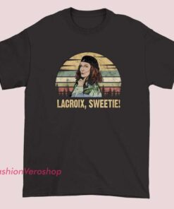 Retro Line Lacroix Sweetie Ab Fab T Shirt featuring vintage line art graphic, 90s inspired fashion tee, iconic quote style shirt, unisex retro apparel for pop culture and TV comedy fans.