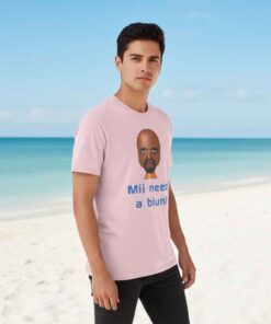 Retro Meme Mii Need a Blunt Shirt 6 Retro meme Mii Need a Blunt T-shirt featuring vintage video game–inspired character graphic and funny slogan text, nostalgic meme apparel, retro humor tee, casual streetwear shirt for meme fans.