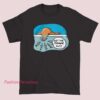 Funny French Seal Get the Phoque Out Shirt featuring cute seal cartoon graphic, French wordplay pun design, humorous animal meme t-shirt, novelty graphic tee, unisex casual streetwear apparel.