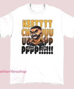 Inspired parody cartoon Drake ketchup shirt featuring humorous hip hop graphic design, funny rap culture streetwear tee, unisex cotton t-shirt for fans of Drake music and playful pop art parody fashion.