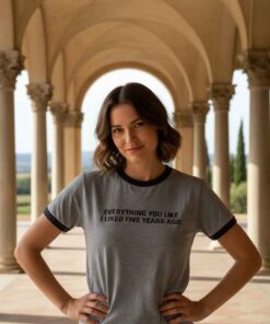 Inspired Text I Liked 5 Years Ago Shirt 7 : Inspired Text I Liked 5 Years Ago shirt featuring funny typography design, nostalgic internet humor, and minimalist graphic style. Trendy unisex meme t-shirt for casual streetwear outfits.