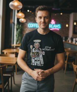 Inspired John Mellencamp Guitar Parody Shirt Printed 7 Inspired John Mellencamp Guitar Parody Shirt Printed featuring vintage rock style graphic, guitar artwork design, retro music parody tee, classic rock fan apparel, unisex casual band inspired t-shirt.