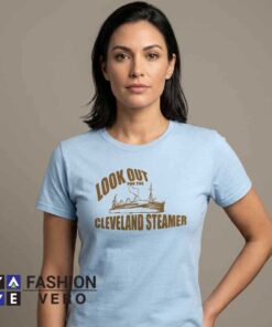 "Unisex black Cleveland Steamer t-shirt featuring bold white novelty typography. Made from soft breathable cotton fabric, this humorous statement apparel is perfect for casual streetwear fans. "