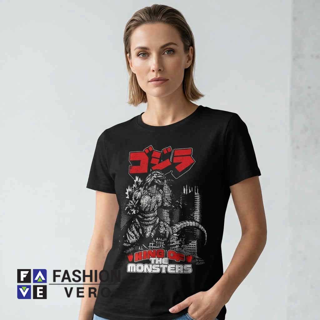 Retro Godzilla King of the Monsters Vintage Monster Graphic Shirt 1 Godzilla Says Drugs Are the Real Monster Unisex Adult T Shirt featuring monster inspired graphic artwork on premium cotton, casual novelty apparel in black, white, and other colors.