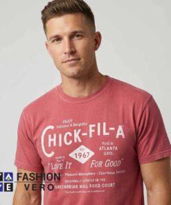 I Love Chick Fil A T Shirt featuring a funny fast food inspired graphic on soft cotton fabric, perfect for casual wear, foodie fashion, everyday streetwear, and gift giving.