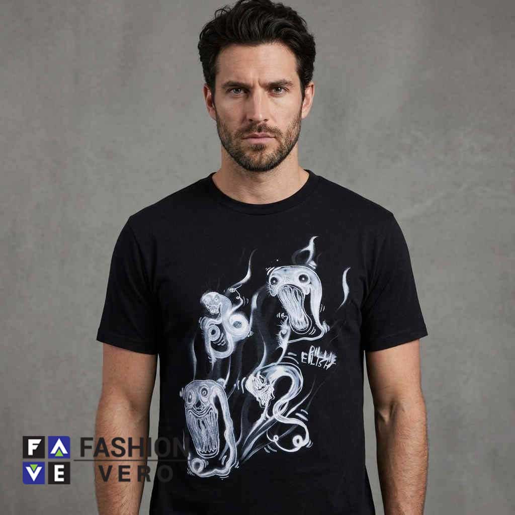 Abstract Smoke Phantoms Illustration Shirt 1 Abstract Smoke Phantoms Illustration Shirt featuring surreal smoke phantom artwork with artistic abstract graphics on a premium cotton tee for modern streetwear and creative fashion lovers.