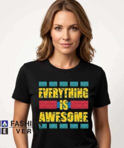 Alternative view of Everything Is Awesome Lego Building Blocks T-Shirt