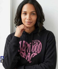 Alternative view of Fleetwood Mac Retro Pink Heart Band Logo Tee Hoodie