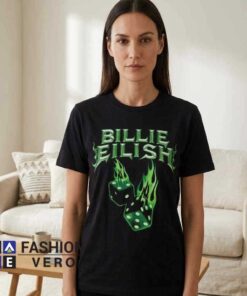 Alternative view of Billie Eilish Green Dice T-Shirt Design