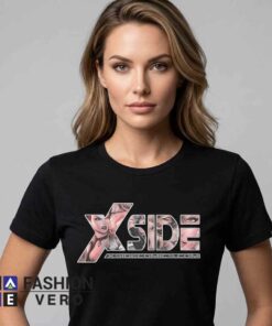 Dynamic X-Side Comics Artwork Brand Identity Shirt made from soft cotton featuring comic inspired artwork, bold graphic design, casual streetwear fashion, available in black, white, and more colors.