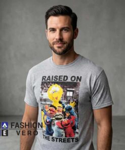 Raised On The Streets T-Shirt featuring a bold urban streetwear statement, city culture inspired design, rugged lifestyle aesthetic, contemporary casual fashion, and comfortable cotton apparel.