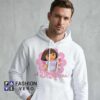 Sweet Pastel Pink Dora Cute Hoodie featuring adorable cartoon inspired artwork, pastel pink aesthetic, cute character design, playful fan fashion, and comfortable casual apparel.
