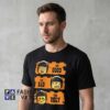 The Good, The Bad, and The Lego Cop Shirt featuring a playful brick toy cop design, western movie parody style, funny pop culture artwork, and comfortable cotton casual apparel.