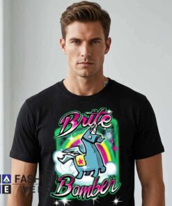 Unisex Fortnite Brite Bomber Unicorn Graphic Art Shirt featuring colorful gaming inspired artwork on a premium cotton tee for gamers, Fortnite fans, casual wear, gifts, and everyday streetwear.