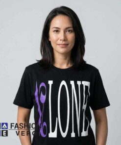 VLONE LONE Purple Graphic Apparel Close Up Shirt featuring a bold purple graphic on premium cotton. Streetwear inspired short sleeve tee available in black, white, and more colors.