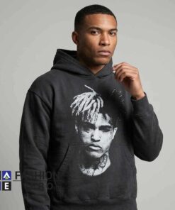 XXXTENTACION Vintage Portrait Heavyweight Hoodie featuring a vintage inspired portrait, hip hop music aesthetic, expressive artist artwork, heavyweight cotton style, and casual streetwear fashion.