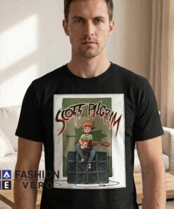 Alternative view of Scott Pilgrim Playing Bass Guitar Comic Tee Shirt