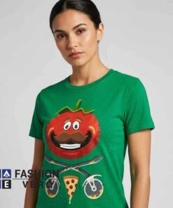 Alternative view of Epic Tomatohead Crossed Pizza Cutters Shirt
