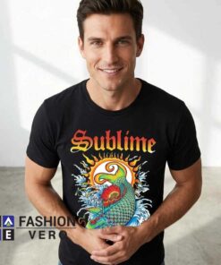 Alternative view of Psychedelic Sublime Sun & Koi Artwork Shirt