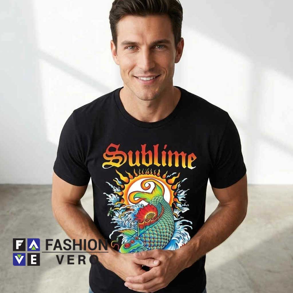 Psychedelic Sublime Sun & Koi Artwork Shirt 2 Psychedelic Sublime Sun & Koi Artwork Shirt - Image 2