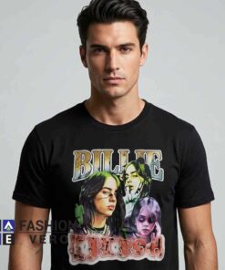Alternative view of Billie Eilish Concert Portrait Montage Music Fan Merch Shirt