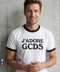 Jadore GCDS Ringes Minimalist Shirt featuring a clean minimalist design on soft cotton fabric, ideal for modern fashion, casual streetwear, simple outfits, and everyday unisex style.
