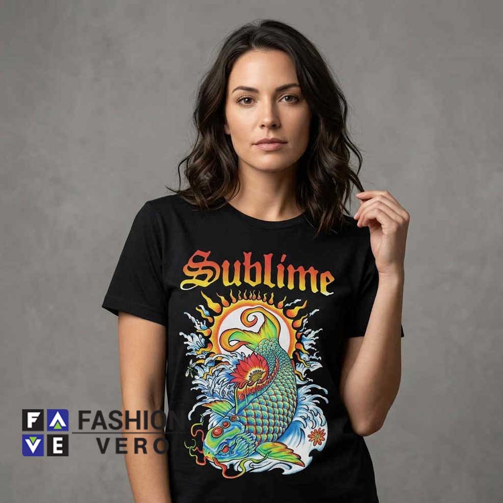 Psychedelic Sublime Sun & Koi Artwork Shirt 3 Psychedelic Sublime Sun & Koi Artwork Shirt - Image 3