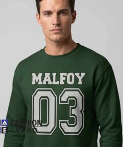 Slytherin Malfoy 03 Green Quidditch Sweatshirt featuring wizard-inspired sports style, Slytherin fan apparel, green Quidditch theme, cotton material, and casual magical fashion.
