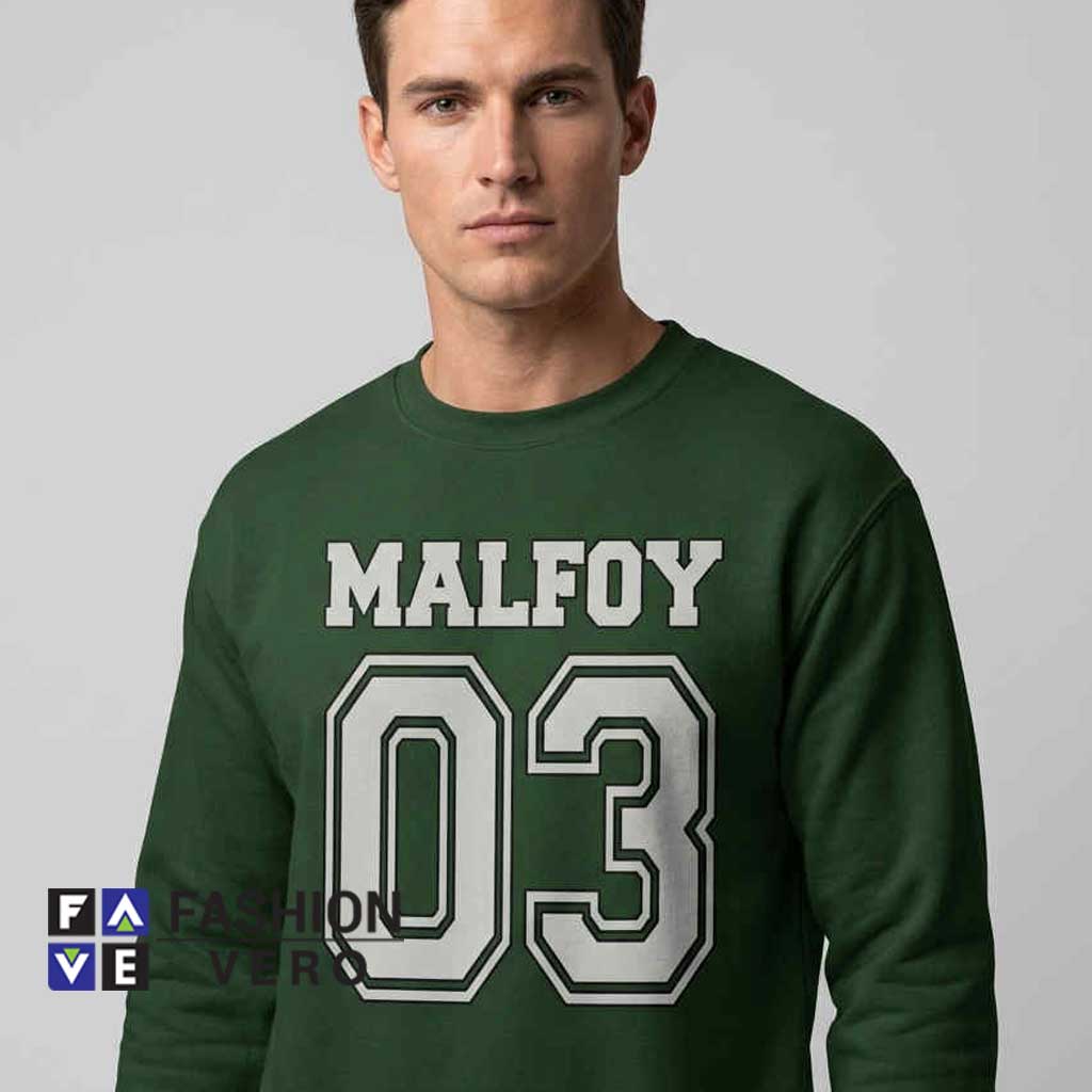 Slytherin Malfoy 03 Green Quidditch Sweatshirt 1 Slytherin Malfoy 03 Green Quidditch Sweatshirt featuring wizard-inspired sports style, Slytherin fan apparel, green Quidditch theme, cotton material, and casual magical fashion.