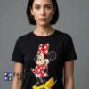 Vintage Minnie Mouse Yellow Shoes Shirt featuring retro cartoon character artwork, classic Minnie Mouse style, playful yellow shoes, nostalgic pop culture design, and casual cotton apparel.