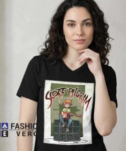 Scott Pilgrim Playing Bass Guitar Comic Tee Shirt - Image 4