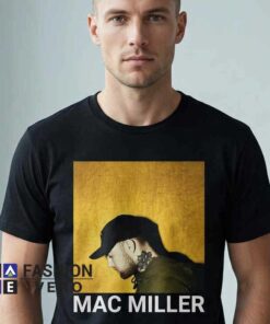 Vintage Mac Miller Yellow Backdrop Shirt featuring retro hip hop artwork, nostalgic rap music aesthetics, yellow backdrop design, vintage concert style, and casual cotton apparel.