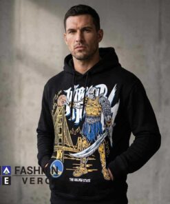 Warren Lotas Golden Gate Bridge Basketball Hoodie featuring bold basketball and bridge inspired artwork, soft cotton fabric, casual streetwear styling, and versatile everyday appeal.